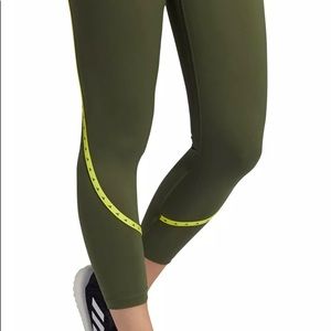 NWT Adidas crop leggings olive green and neon new size womens xs